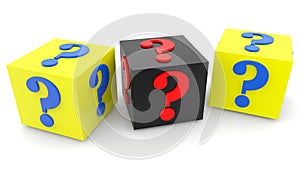 Cubes with question mark concept