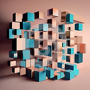 Cubes and rectangles morphing and transforming into different shapes, suggesting constant change4