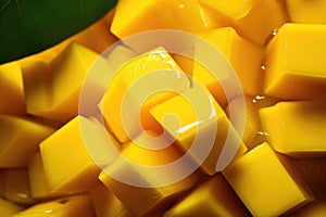 Cubes of ripe mango