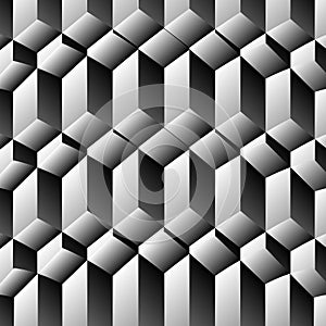 Cubes rows optical illusion