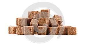 Cubes of sugar with cinnamon isolated