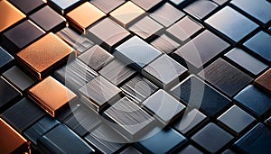 cubes surface, sci-fi background. geometric texture. rectangular wallpaper