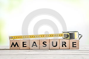 Cubes with the word measure