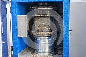 Cubic concrete samples of the tensile or flexural testing (compressive strength test). photo