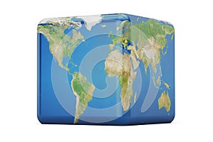 Cubic Earth concept, 3d