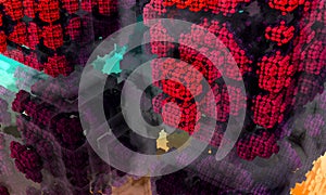 Cubic fractal surrounded by fogbackground 3d rendering, fractal digit