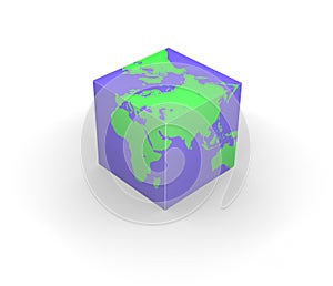 Cubic globe Earth cube square