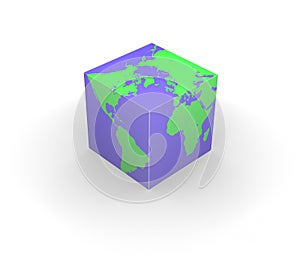 Cubic globe Earth cube square