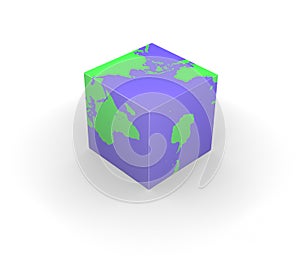 Cubic globe Earth cube square