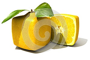 Cubic lemon close up photo