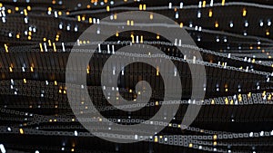 Cubic matrix of big data flow 3D render