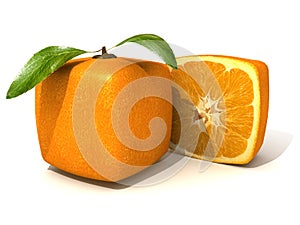 Cubic orange and half