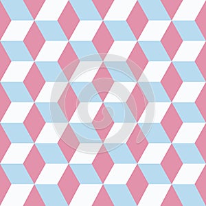 Seamless pattern of colored cubes. Endless multicolored cubic background