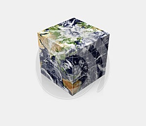 Cubic Planet globe Earth cube photo