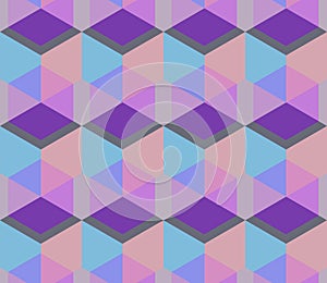 Cubic seamless Pattern. Geometric background of hexagons. Grid Pattern. Abstract Background. Isometric background. Three