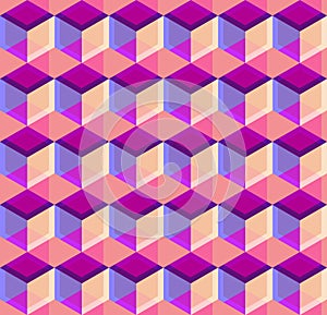 Cubic seamless Pattern. Geometric background of hexagons. Grid Pattern. Abstract Background. Isometric background. Three