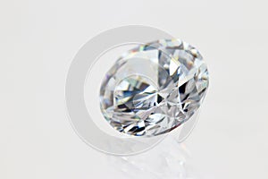 Cubic zirconia diamond on white background