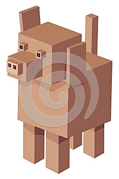 Cubical dog cartoon character