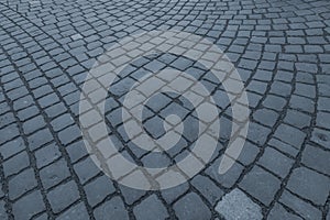 Cubical stone pavement on the street