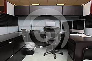 Cubicle in a contemporary office photo