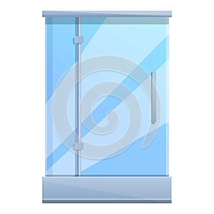 Cubicle shower stall icon, cartoon style