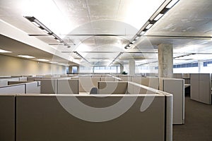 Cubicles in clean modern office