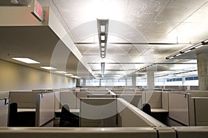 Cubicles in clean modern office