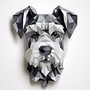 Cubist-inspired 3d Polygon Art Of Schnauzer Terrier