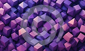 Cubist Shapes in Purple Dark violet