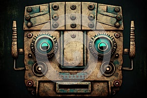 Cubist style robotic face. Generative AI