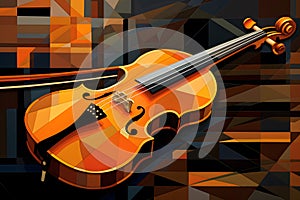 Cubist Style Violin Illustration