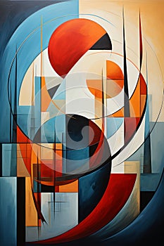 Cubist symmetry in contemporary hues. AI generation