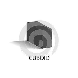 Cuboid Black Geometric Figure that Casts Shade photo