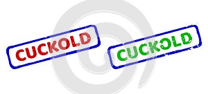 CUCKOLD Bicolor Rough Rectangular Stamp Seals with Unclean Styles