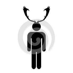 Cuckold man with antlers black simple icon