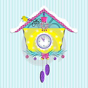 Cuckoo-clock. flat vector illustration. Cuckooclock