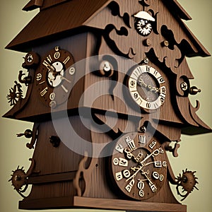 Cuckoo Clock, Generative AI Illustration