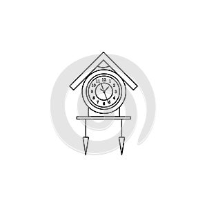 Cuckoo clock line icon. Clock Icon. Premium quality graphic design. Signs, symbols collection, simple icon for websites, web desig