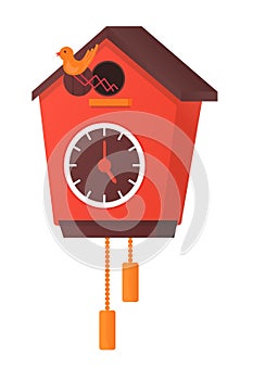 Cuckoo-clock - modern flat design style single isolated image