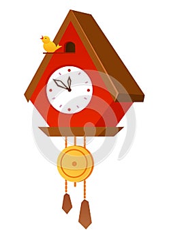 Cuckoo-clock - modern flat design style single isolated object