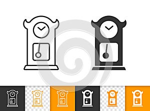 Cuckoo Clock simple black line vector icon