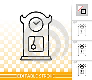 Cuckoo Clock simple black line vector icon