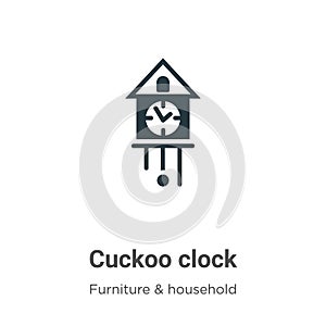 Cuckoo clock vector icon on white background. Flat vector cuckoo clock icon symbol sign from modern furniture & household