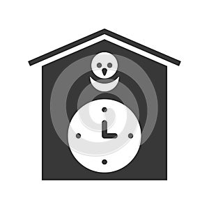 Cuckoo clock vector solid design pixel perfect