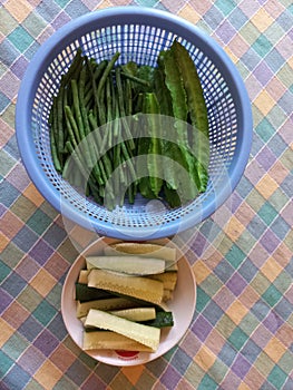 Cucumbar vegetable in the bowl
