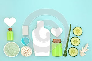 Cucumber and Aloe Vera Ingredients for Natural Organic Skincare