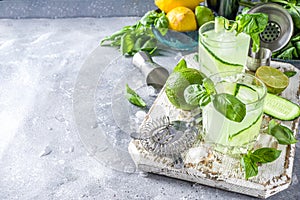 Cucumber basil smash cocktail