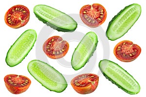 Cucumber and brown tomatoes