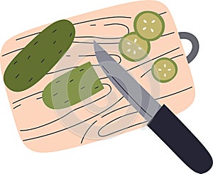 Cucumber Cutting On Board