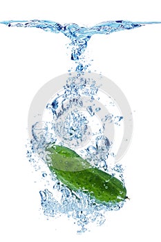 Cucumber dropped into water